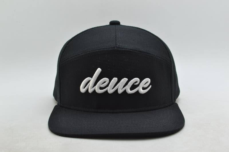 Deuce Signature 7 Panel Golf Hat - Black