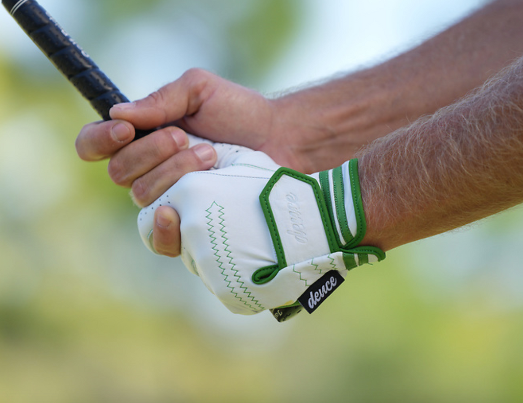 Green and White Deuce Golf Glove
